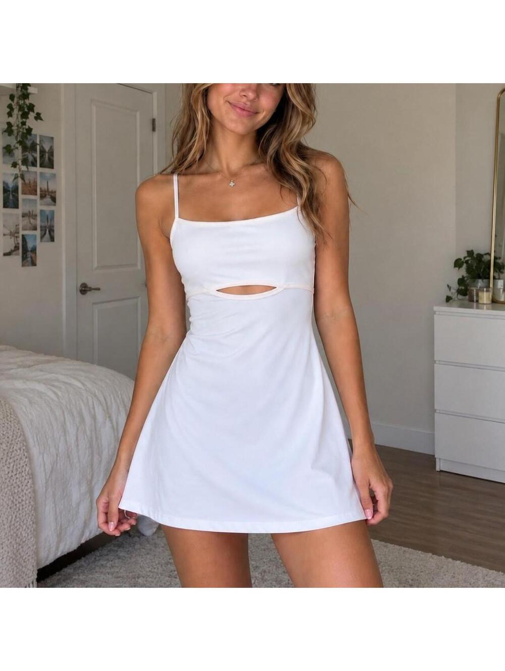 Wild Fable ButterBliss White Cutout Mini Dress XXS